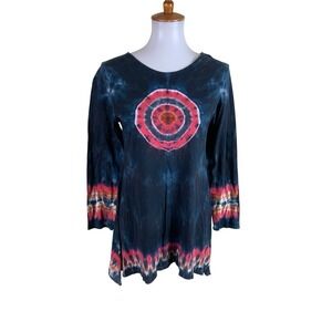 Dharma Trading Co Tie Dye Boho Festival Tunic Top Medium
